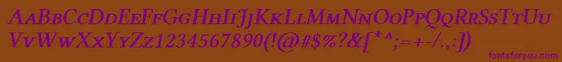 LinlibertineAszi Font – Purple Fonts on Brown Background