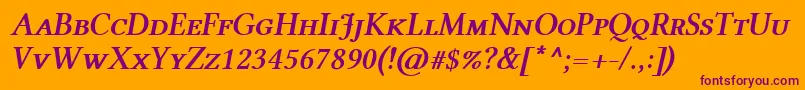 LinlibertineAszi Font – Purple Fonts on Orange Background