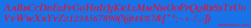 LinlibertineAszi Font – Red Fonts on Blue Background