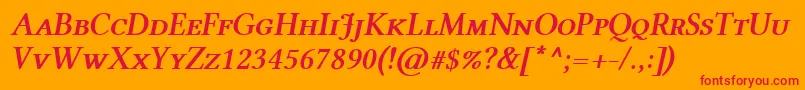 フォントLinlibertineAszi – オレンジの背景に赤い文字