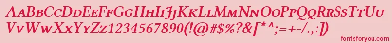 LinlibertineAszi Font – Red Fonts on Pink Background