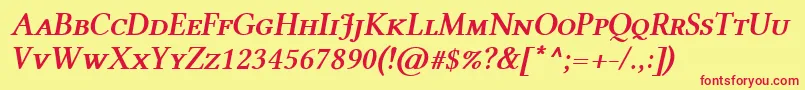 LinlibertineAszi Font – Red Fonts on Yellow Background