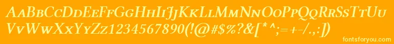 LinlibertineAszi Font – Yellow Fonts on Orange Background