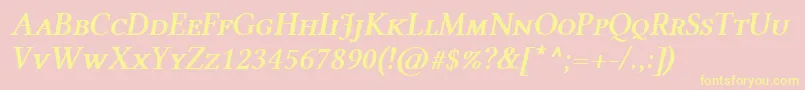 LinlibertineAszi Font – Yellow Fonts on Pink Background