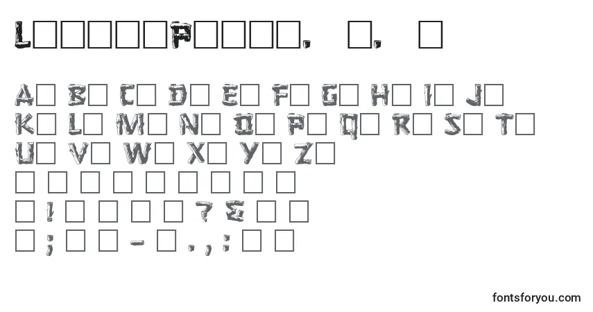 A fonte LoggerPlain.001.001 – alfabeto, números, caracteres especiais