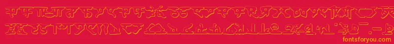 フォントHomeworldShadow – 赤い背景にオレンジの文字