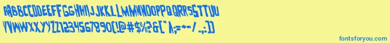 Zakensteinleft Font – Blue Fonts on Yellow Background