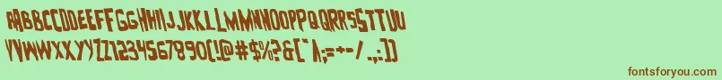 Zakensteinleft Font – Brown Fonts on Green Background