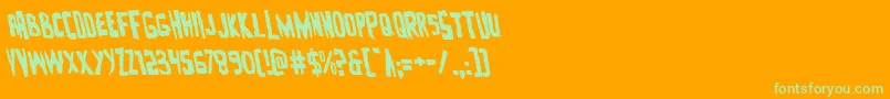 Шрифт Zakensteinleft – зелёные шрифты на оранжевом фоне