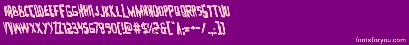 Zakensteinleft-Schriftart – Rosa Schriften auf violettem Hintergrund