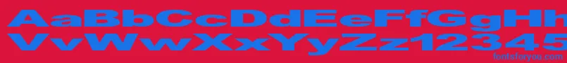 GfViennaHeavy Font – Blue Fonts on Red Background