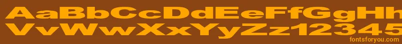 GfViennaHeavy Font – Orange Fonts on Brown Background