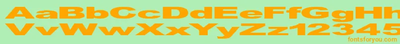 GfViennaHeavy Font – Orange Fonts on Green Background