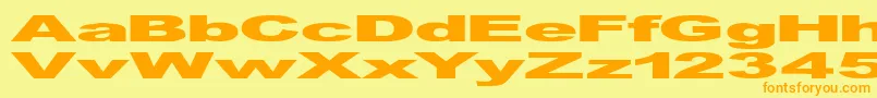 GfViennaHeavy Font – Orange Fonts on Yellow Background