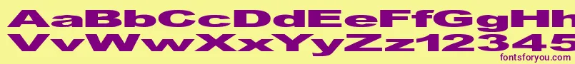 フォントGfViennaHeavy – 紫色のフォント、黄色の背景