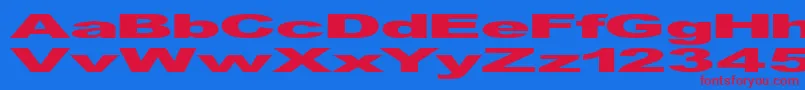 Weitere Informationen zur GfViennaHeavy-Schriftart GfViennaHeavy-Schriftart – Rote Schriften auf blauem Hintergrund