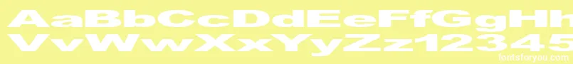 フォントGfViennaHeavy – 黄色い背景に白い文字