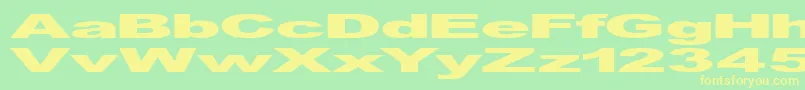 GfViennaHeavy-Schriftart – Gelbe Schriften auf grünem Hintergrund