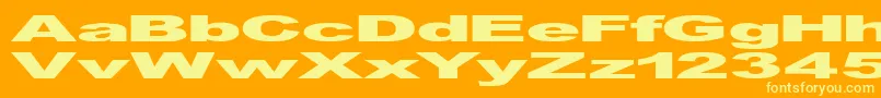 GfViennaHeavy-fontti – keltaiset fontit oranssilla taustalla