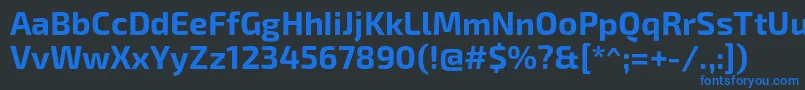 Czcionka Exo2.0Bold – niebieskie czcionki na czarnym tle