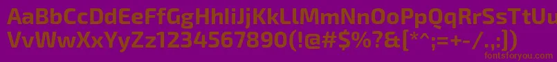 フォントExo2.0Bold – 紫色の背景に茶色のフォント
