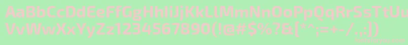 Exo2.0Bold-fontti – vaaleanpunaiset fontit vihreällä taustalla