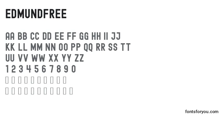 EdmundFree Font – alphabet, numbers, special characters
