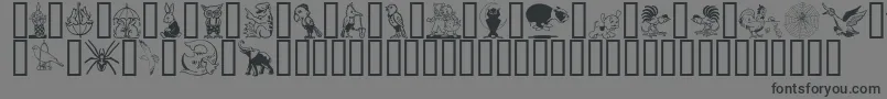 KarenHelenesDingbats Font – Black Fonts on Gray Background