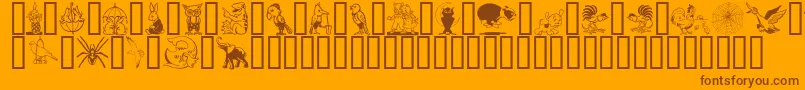 KarenHelenesDingbats Font – Brown Fonts on Orange Background