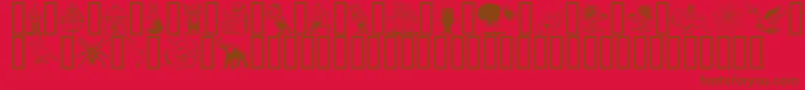 Fonte KarenHelenesDingbats – fontes marrons em um fundo vermelho