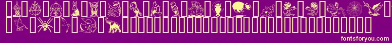 fuente KarenHelenesDingbats – Fuentes Amarillas Sobre Fondo Morado