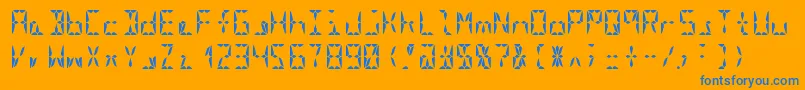 Segment16aBold-Schriftart – Blaue Schriften auf orangefarbenem Hintergrund