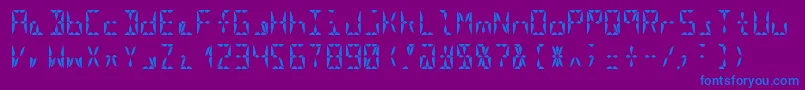 Segment16aBold Font – Blue Fonts on Purple Background