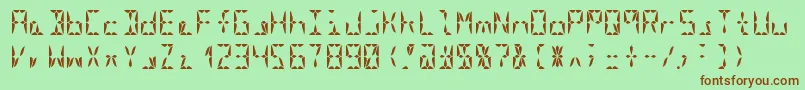 Segment16aBold Font – Brown Fonts on Green Background