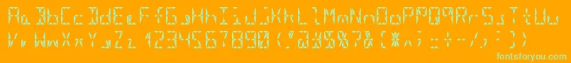 Segment16aBold Font – Green Fonts on Orange Background