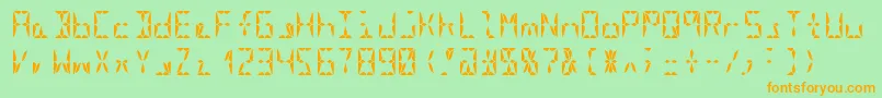 Segment16aBold Font – Orange Fonts on Green Background