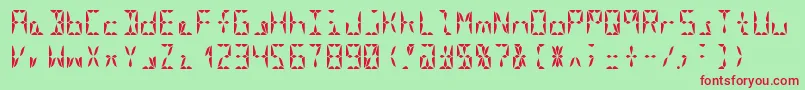 Segment16aBold Font – Red Fonts on Green Background