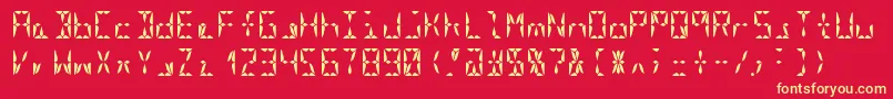 Segment16aBold Font – Yellow Fonts on Red Background