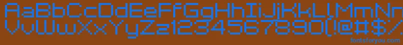 GrixelKyrou7Wide Font – Blue Fonts on Brown Background