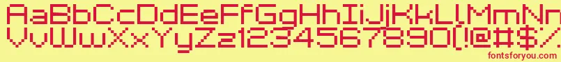 GrixelKyrou7Wide Font – Red Fonts on Yellow Background