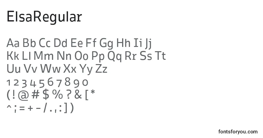 Police ElsaRegular - Alphabet, Chiffres, Caractères Spéciaux