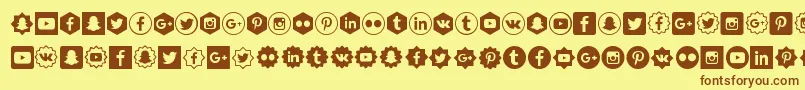 SocialShapes Font – Brown Fonts on Yellow Background