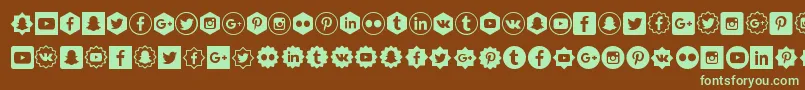 SocialShapes Font – Green Fonts on Brown Background