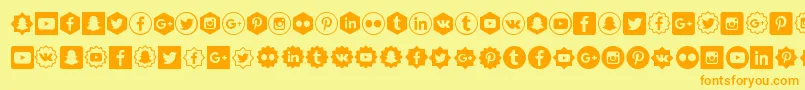 SocialShapes Font – Orange Fonts on Yellow Background