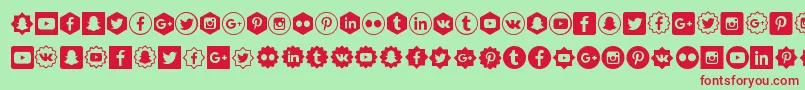 SocialShapes Font – Red Fonts on Green Background