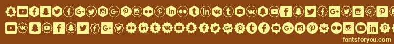 SocialShapes Font – Yellow Fonts on Brown Background