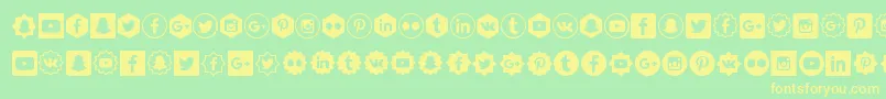 SocialShapes Font – Yellow Fonts on Green Background