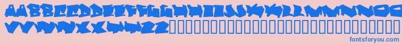 フォントDortmund – ピンクの背景に青い文字