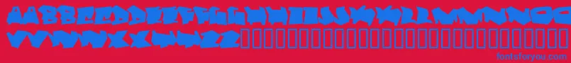 フォントDortmund – 赤い背景に青い文字