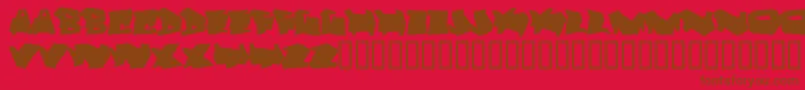 フォントDortmund – 赤い背景に茶色の文字